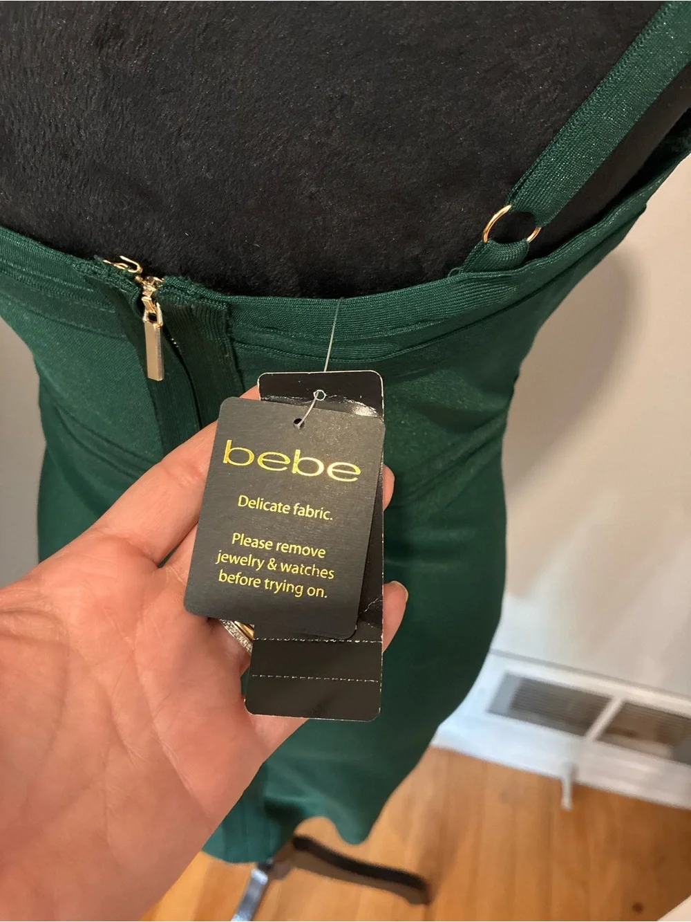 bebe Emerald Green Lace-Up Bodycon Mini Dress - Picture 7 of 9